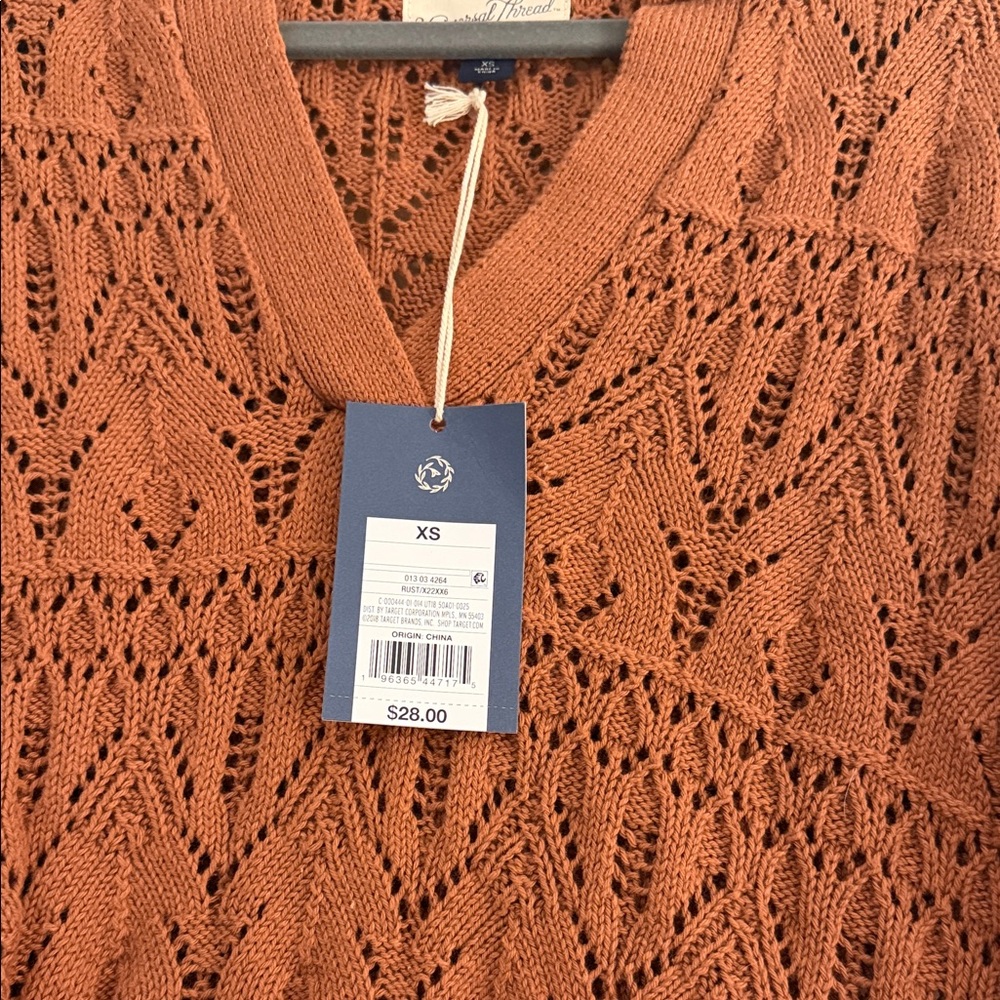 Universal Thread Rust Sweater with Cream Trim- NW… - image 2